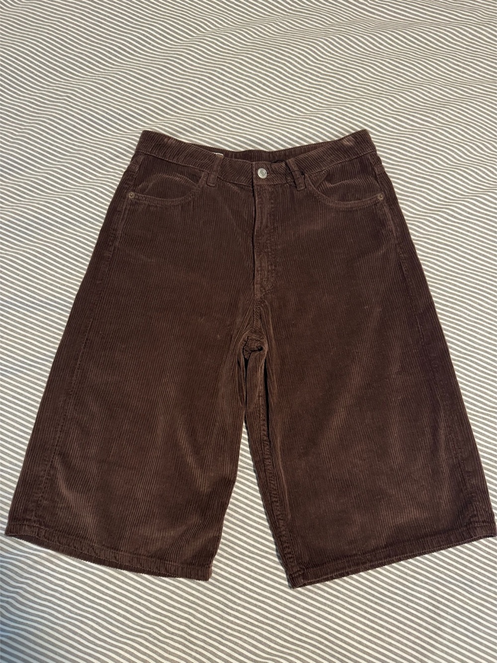 ZARA Corduroy Bermuda Shorts Brown